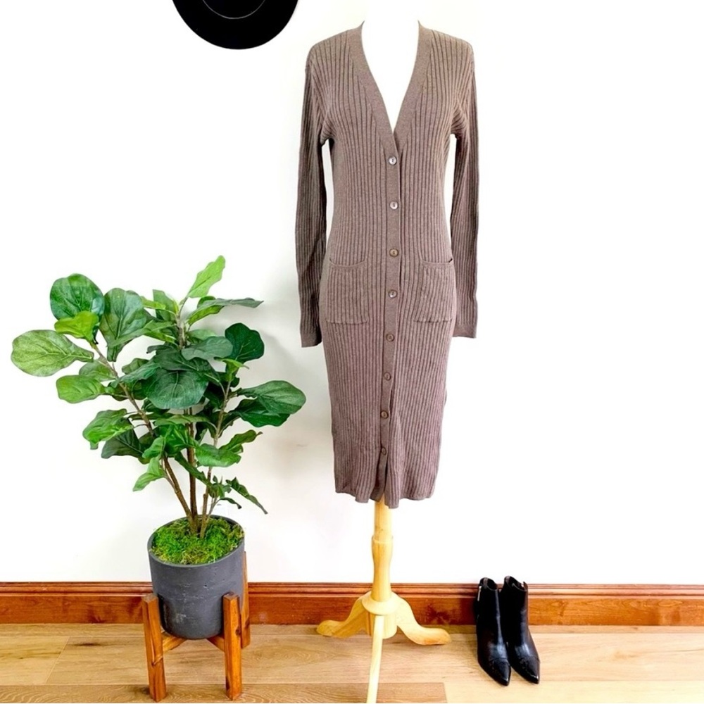 Autumn Cashmere Tan Ribbed Knit Dress